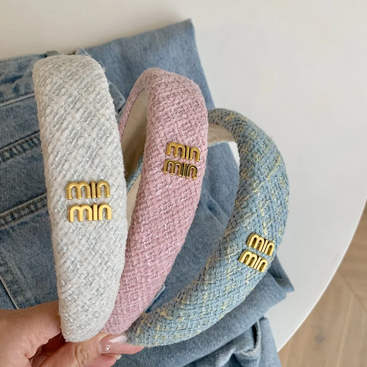 3cm Wide Trendy Hairbands Makeup Wholesale Face Wash cloth Headbands white blue and pink cute young Hair accessories For Women