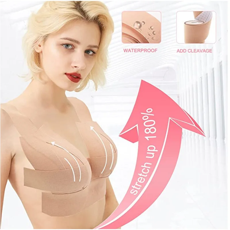 Factory Women boob tape body bra tape breast lift tape with nipple cover