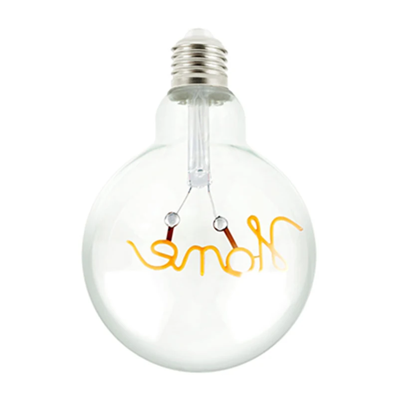 Decoration Lights Golden Glass G125 220-240v 300mm Flexible Filament Love&home Letter Shape Led Filament Bulb