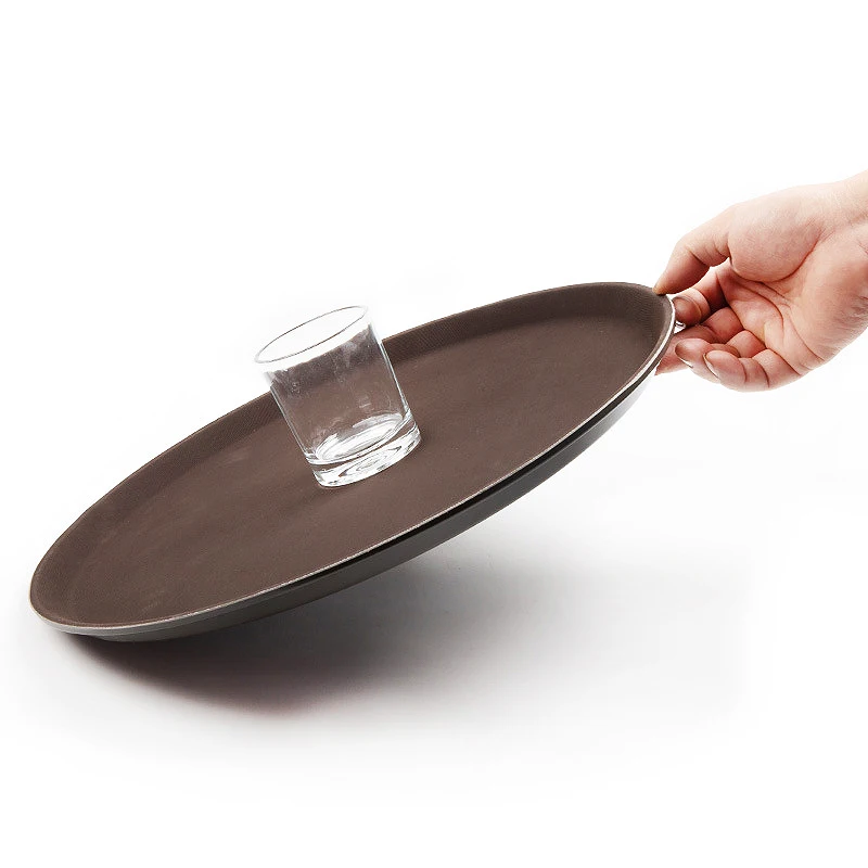 35cm / 13.75 inch Round Serving Trays for Restaurant Non Slip Plastic Fast Food Tray