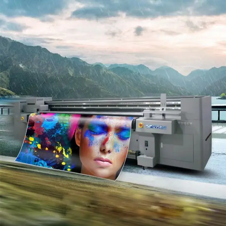 1.8m 3.2m UV Printer Large Format On Wood Roll To Roll Digital Leather Shoes Bag Canvas Tyvek Printing Machine UV Hybrid Printer