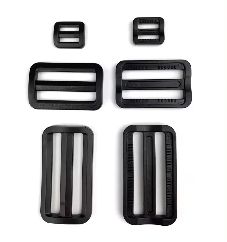 Top selling  strap webbing adjusting custom color plastic ladder lock tri angle glide belt buckle