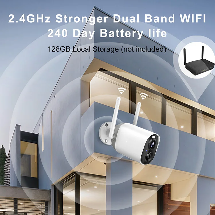 3 Вт солнечная панель 1080p аккумуляторная камера Водонепроницаемая камера с низким энергопотреблением wifi