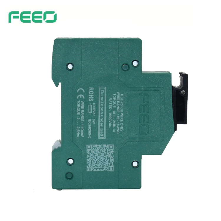  Фотоэлектрическая система FEEO FDS-32B Solar DC Fuse PV 32 Amp1000V Din Rail электронный держатель предохранителя солнечной батареи с подсветкой