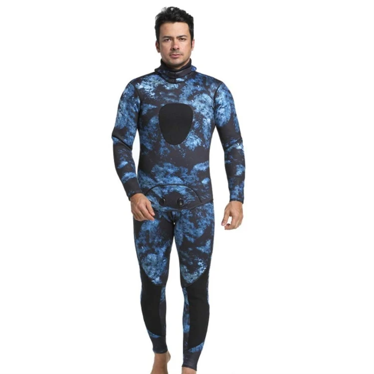 3MM Wetsuit Thickened Camouflage Spearfishing Wetsuit Neoprene Split Snorkel Freediving Suit for Men