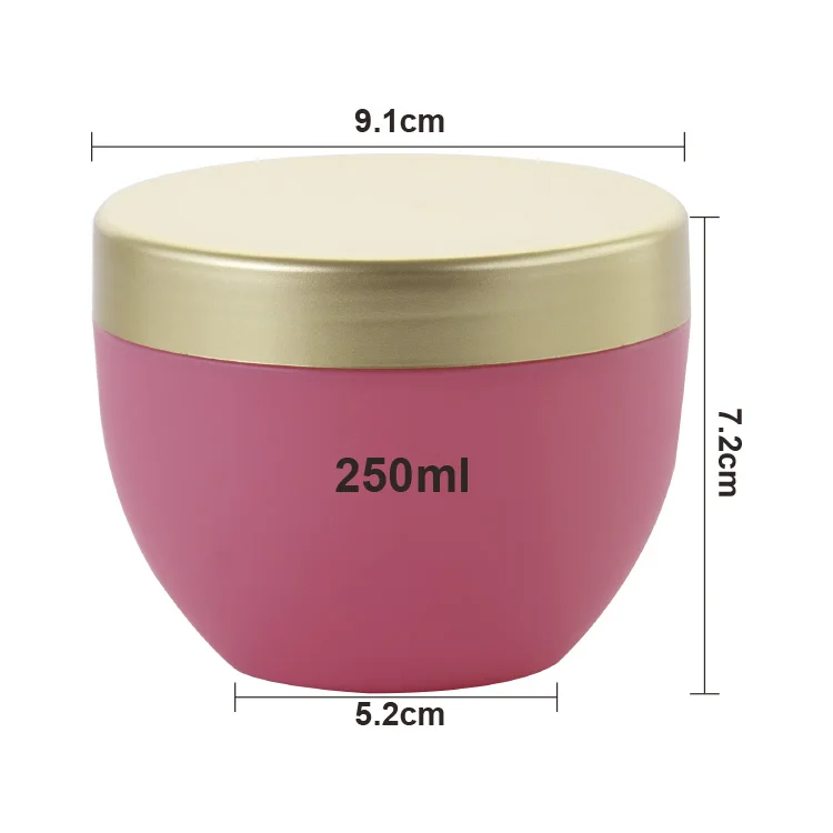 in stock 250 ml 8 oz Empty pink black Cosmetic Jar Containers With  Metallic Lids for Scrub Face Cream body butter