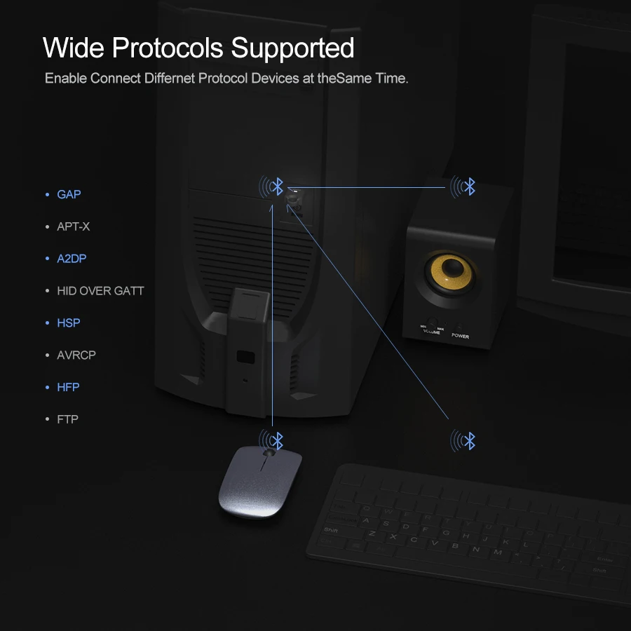 V4.2 беспроводной USB Bluetooth адаптер стерео ключ Usb для компьютера и