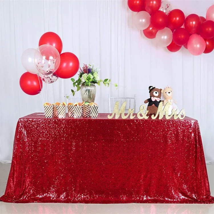 Amazon best-selling Round and rectangle Rose Gold Wedding Sequin Table Cloth