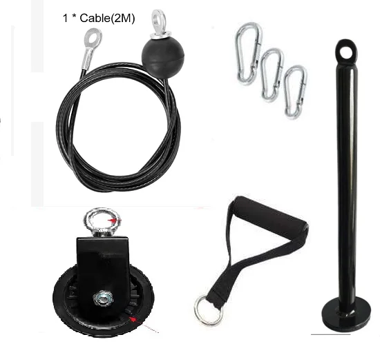 Adjustable Pull Down Home Gym Equipment System DIY Gym Pulley Cable Weight Lift Pulley Fitness Accessories with Loading Pin