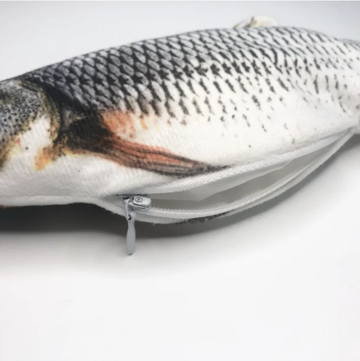 Hot Selling Electric Cotton-Made Motion Kitten Toy, Interactive Fish Cat Toy for Cat Exercise Realistic Floppy Fish Cat Toy