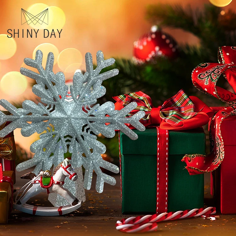 3D Whirligig Gold Blue Silver Projection Lamp Decoration Christmas Tree LED Snowflake Lights