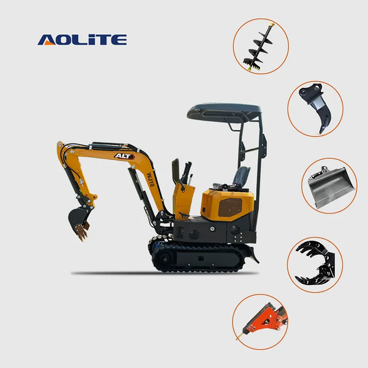 Wholesale AOLITE ALT CE Chinese cheap 1 ton mini small caterpillar digger excavator micro high power crawler tractor excavator