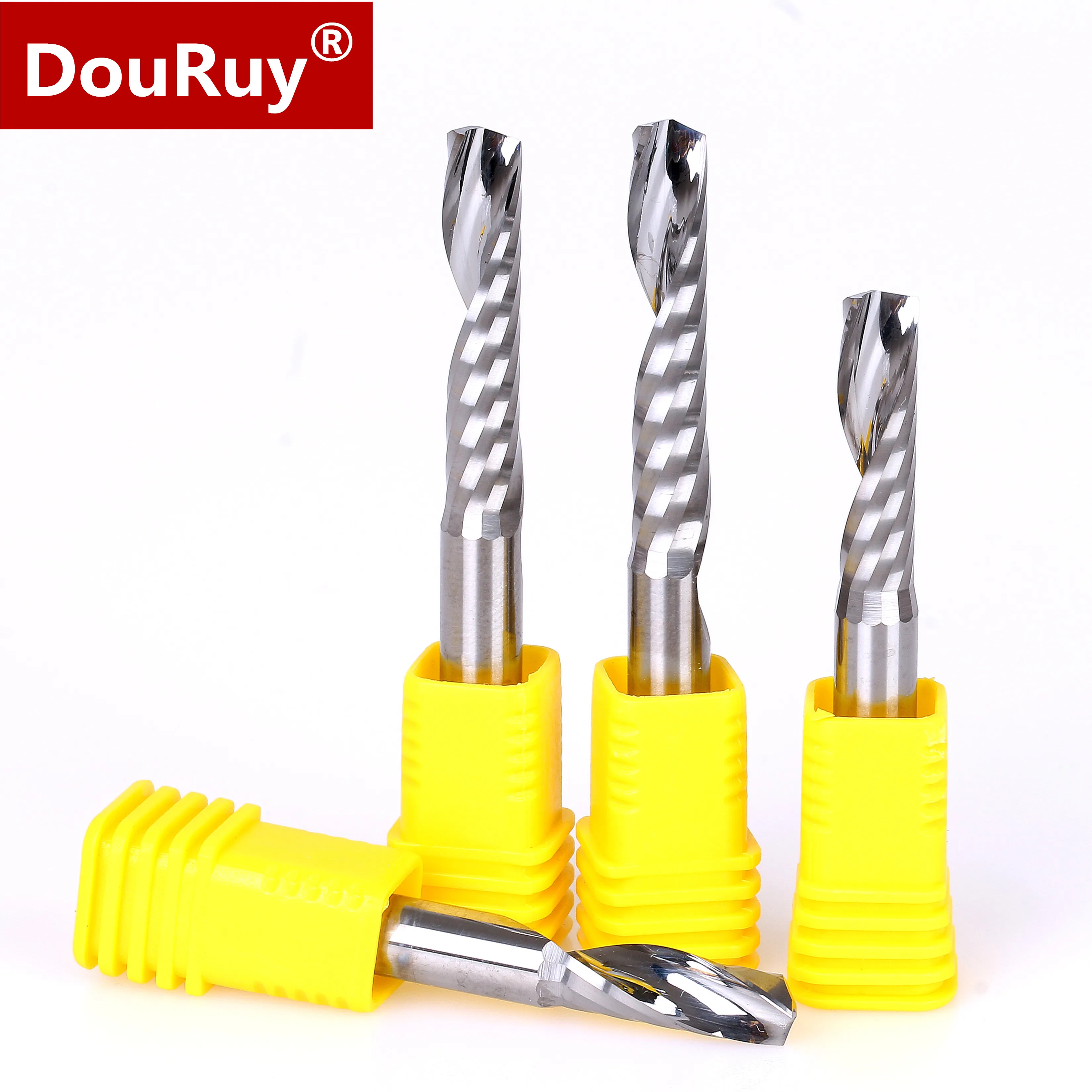 DouRuy 3A High Precision CNC Lathe Tools Single Flute End Mills for acrylic MDF PVC ACP cnc router bits