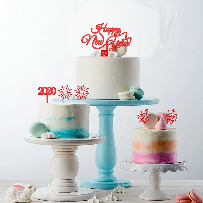 
TX 2020 New Arrivals Happy New Year acrylic, DIY Red Fireworks Welcome To 2020 Acrylic Cake Topper Sets For Dessert Decoration 