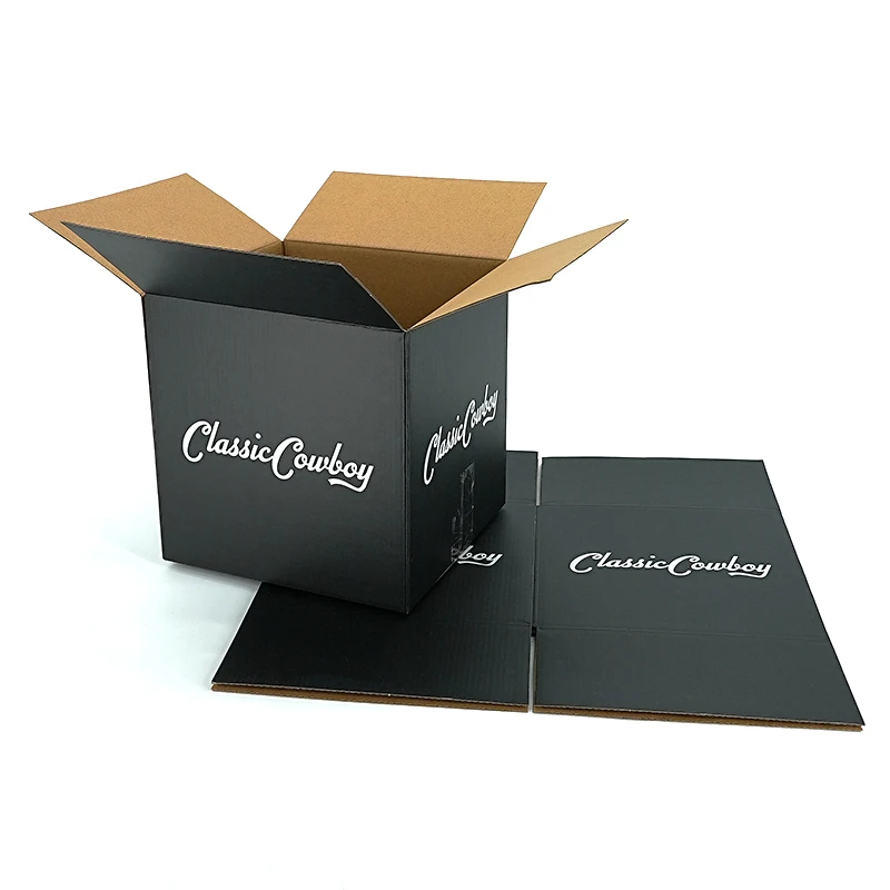 Forests Custom  Black Matte Packing Carton Shipping box for Clothing Bodywash