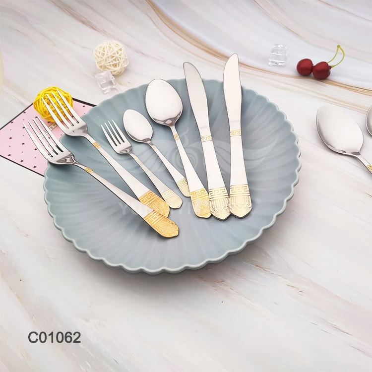 Набор столовых приборов из нержавеющей стали, портативный дорожный набор столовых приборов, ложка и вилка, серебристая ложка, вилка, Салатница, 24 p