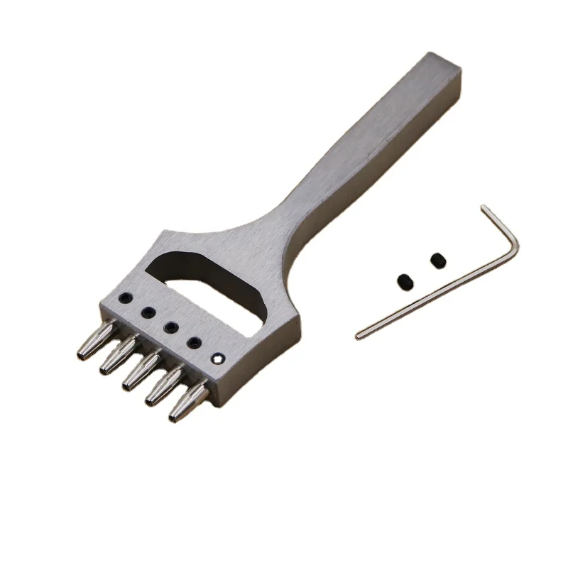 Leather Round Punch Tool 1.2mm/1.5mm/1.8mm/2.0mm Hole for Watch Strap Belt 6.5mm Row Punch Hole Handmade Leathercraft Perforated
