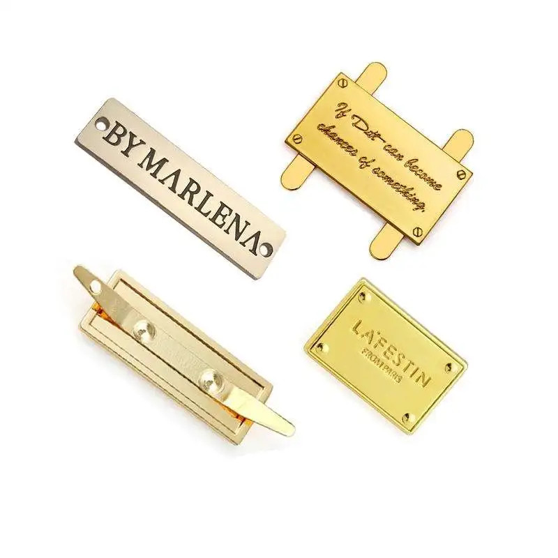 Customized Zinc Alloy Label Brass Nameplate Metal Plate Logo Label  Zinc Alloy Label Maker For Clothes
