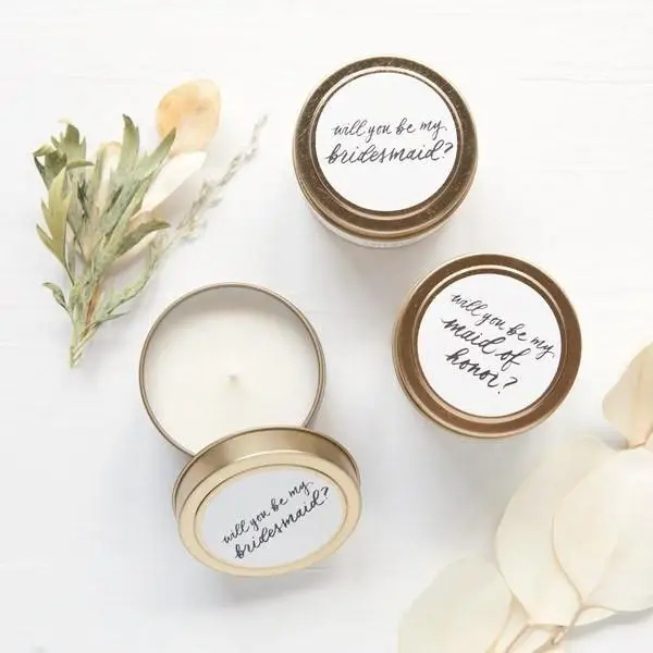 Wholesale 4 oz deep metal decorative empty round gold candle tins containers