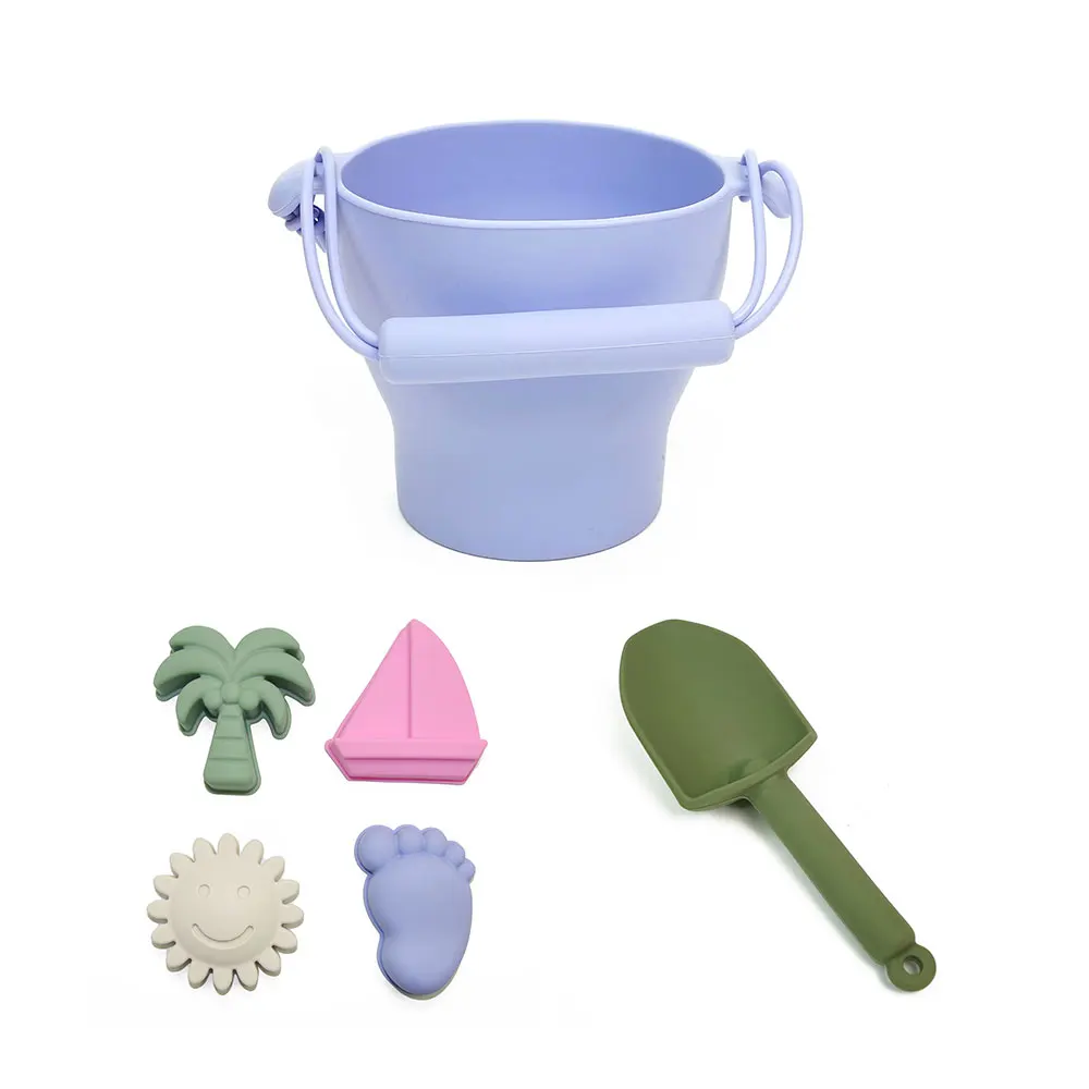 Soft Silicone Beach Toys For Children Beach Toys Set Kit Bucket Kids Summer Beach Toys Soft Silicone Set