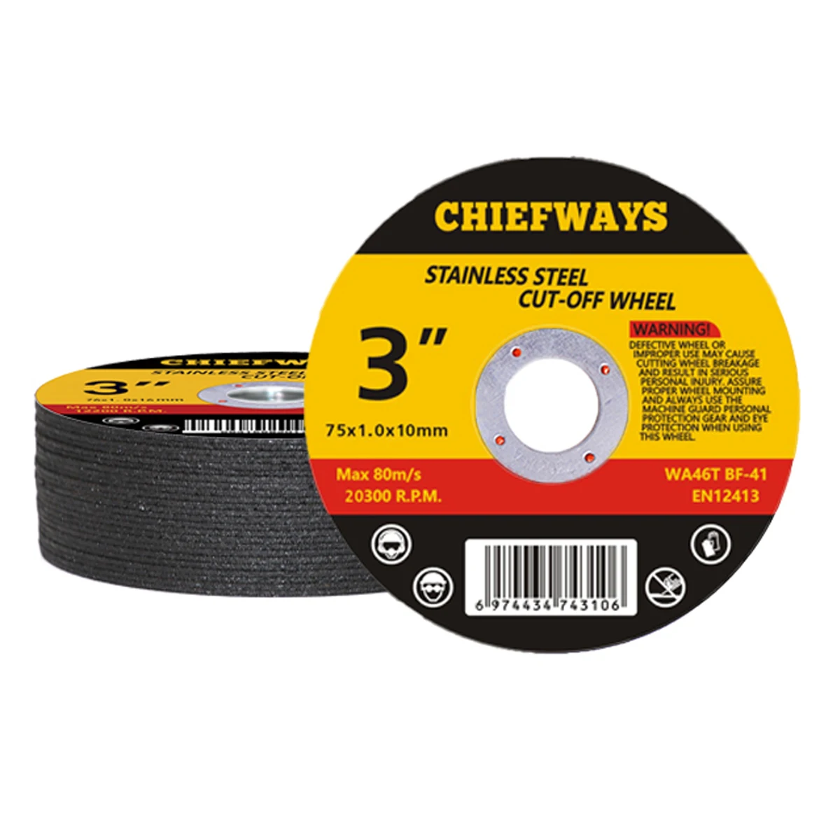 Chiefways 3 дюйма отрезной диск для металла из нержавеющей стали ультра тонкий 75 мм Отрезать Колесо угловая шлифовальная