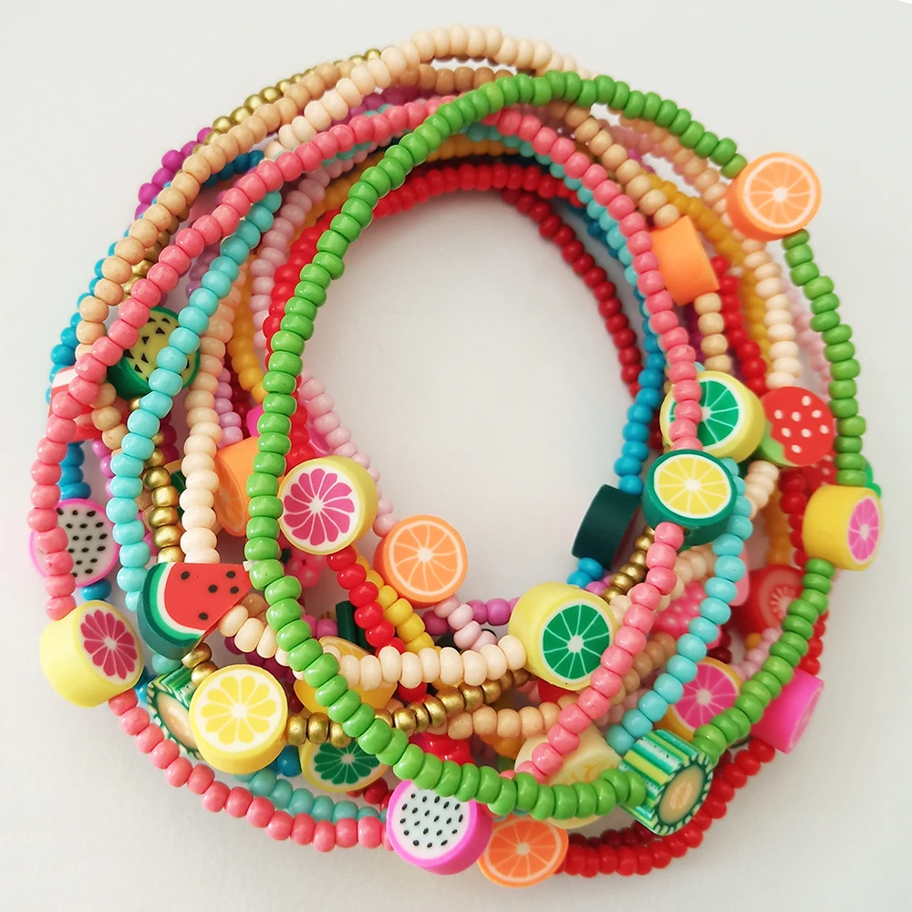  Liberty Gifts wholesale 2021 fashion colorfully beaded anklets summer beach accessories heart shape wrist decoration