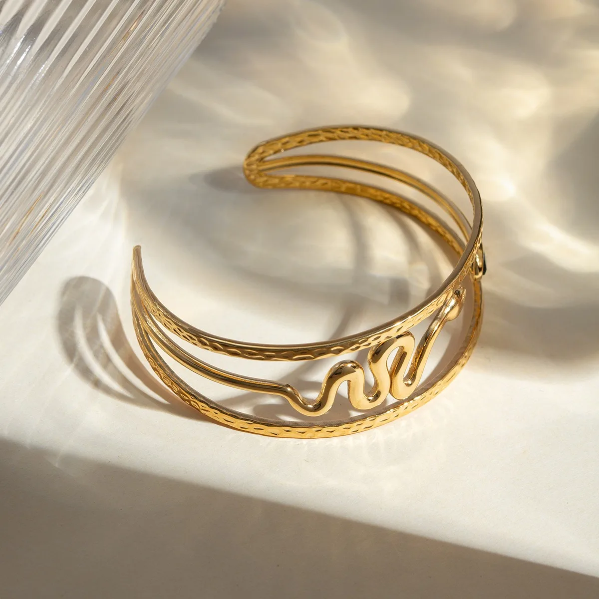 High Quality Fashion Jewelry Stainless Steel Double Head Snake Bracelet Bangles For Couple Anniversary Gift