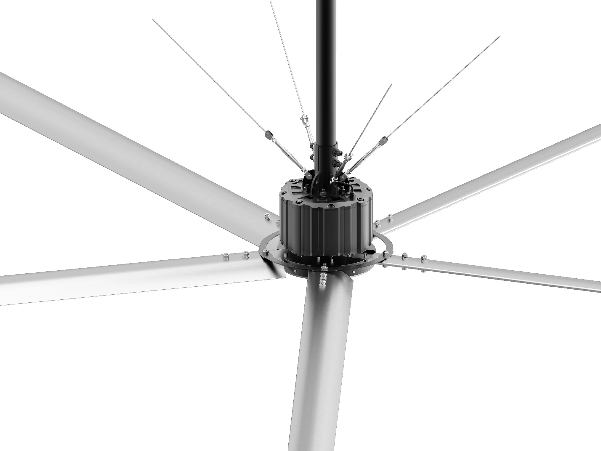 Large Industrial Ceiling Fan PMSM Motor Hvls Fans For Factory Farm GYM Warehouse Logistics Office Carport
