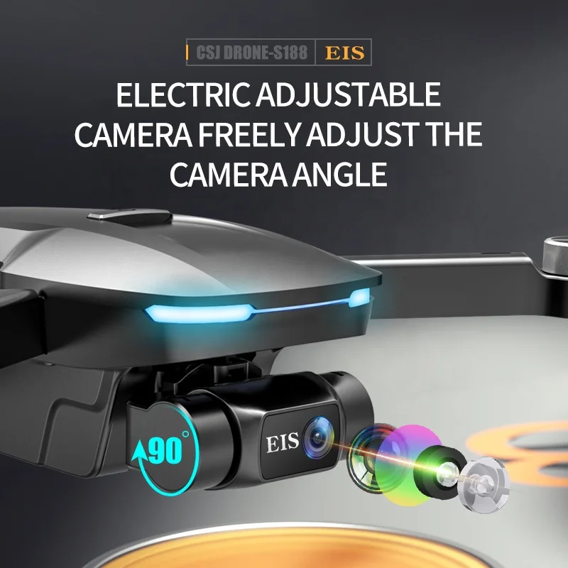 S188PRO GPS Foldable Professonel Drones 4K Camera EIS 2 Axis Gimbal 1.5KM 5G WIFI Video FPV RC Quadcopter for aerial