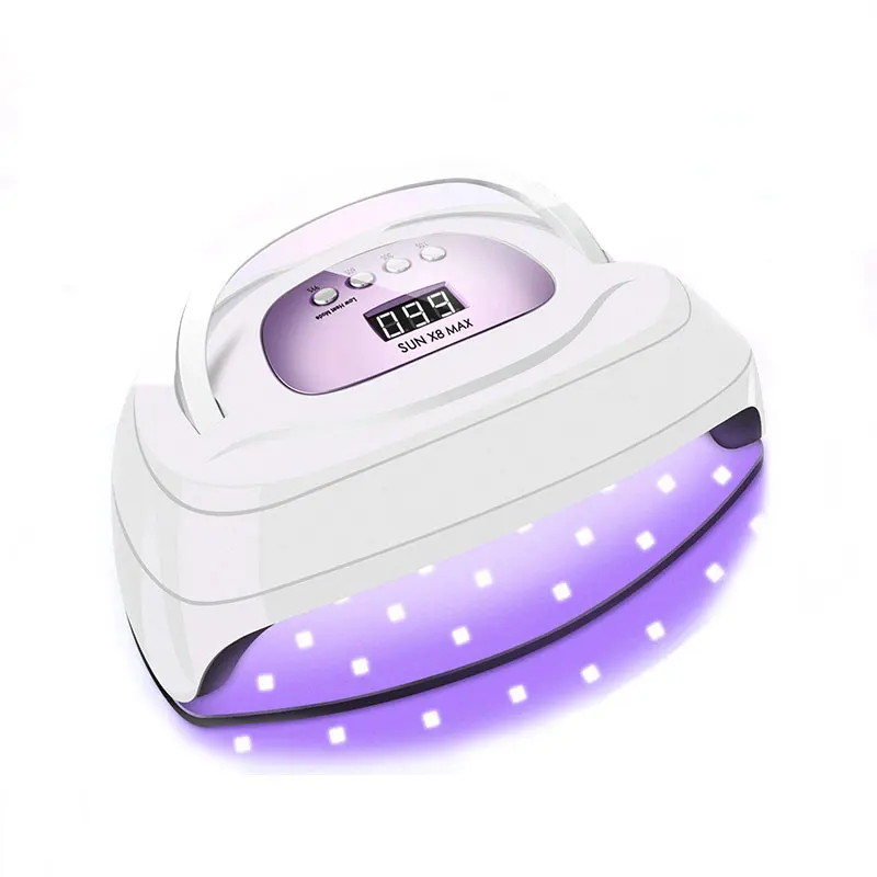 X8 PLUS 220W UV LED Nail Lamp Nail Dryer Gel Polish Curing Light Portable USB Rechargeable UV Led Nail Lamp for Manicure Pink