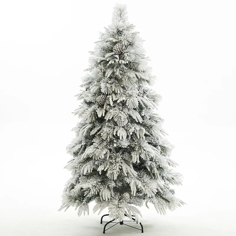 New 120/150/180/210/240cm modern flocked pe pvc christmas decor tree artificial christmas tree outdoor