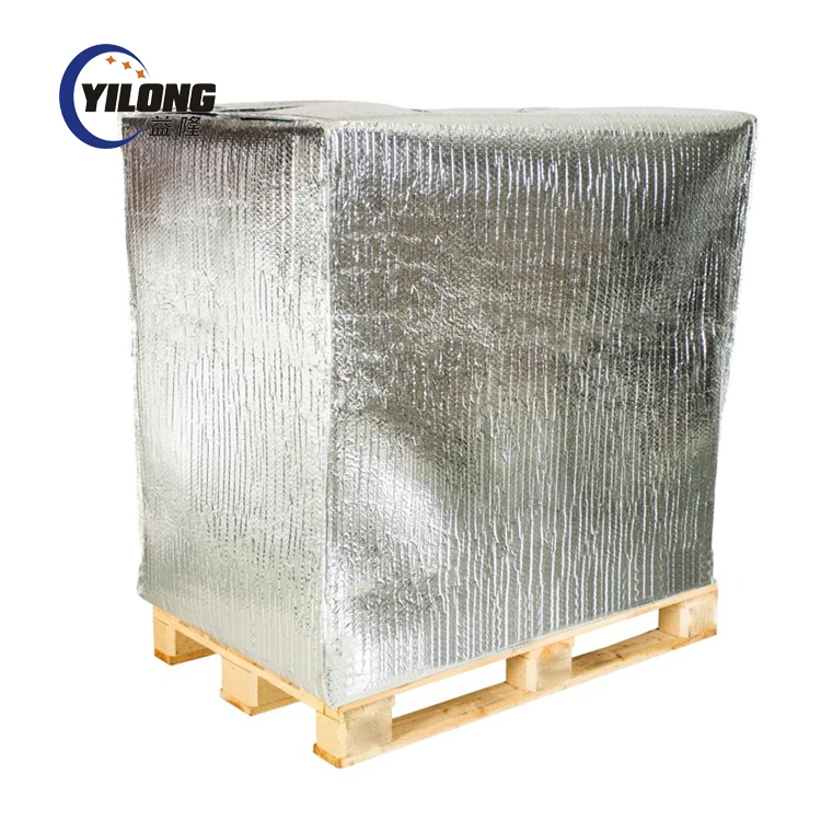 Metalized bubble and epe foam insulation cover for pallets