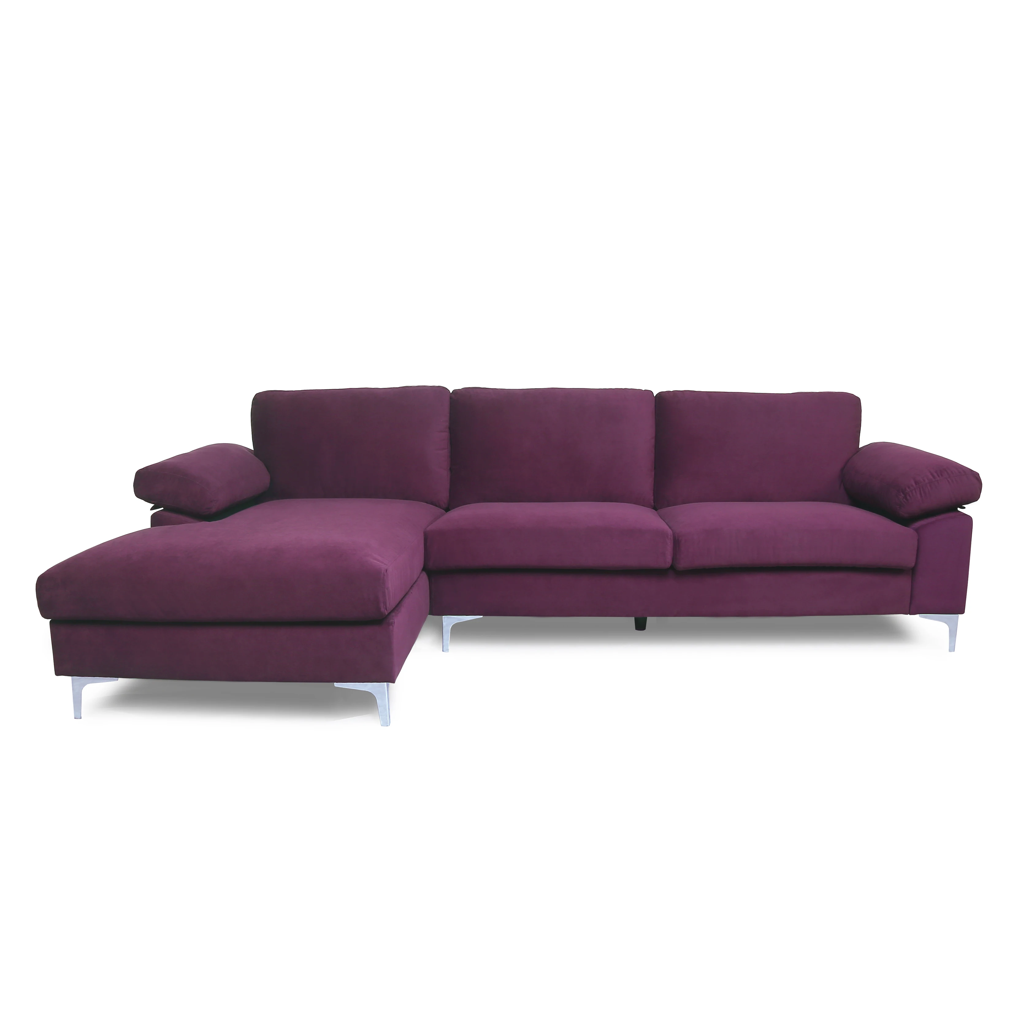 Elegant convertible sofa purple velvet couch living room sofa set furniture with bed in it