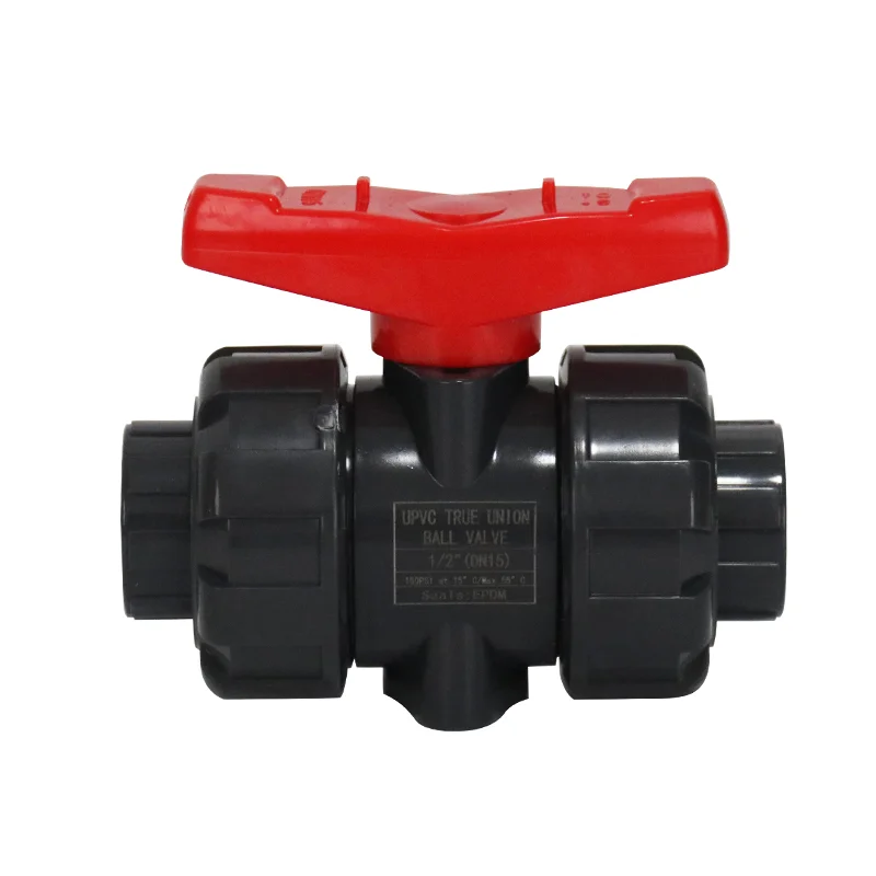 industry supplier PVC Chemical industrial  water supply pipe fitting Double union ball valve