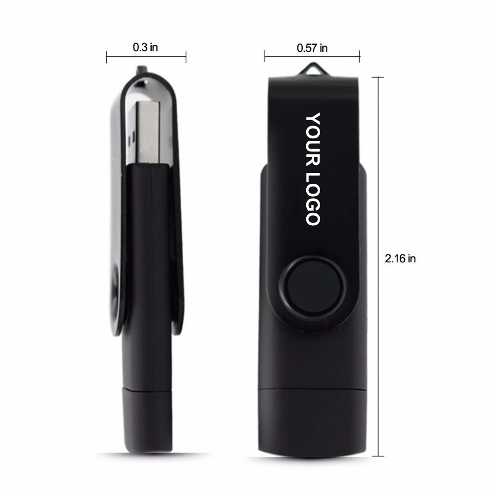 2024 Wholesale 2 IN 1 Full Capacity Usb 2.0 Custom LOGO Cheap OTG Usb Stick Pen Drive pendrive 64GB 32GB 4GB  usb Flash Drives