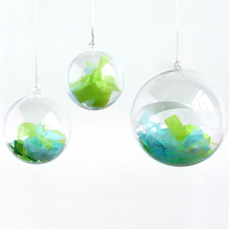 Custom Transparent Clear Big Plastic Christmas Tree Decorations Ornaments Ball