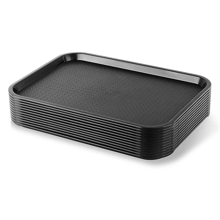 Catering Hotel banquet Large Decorative Service Tray Wheat Straw Plate Food Fruit Dessert Plastic Serving Trays