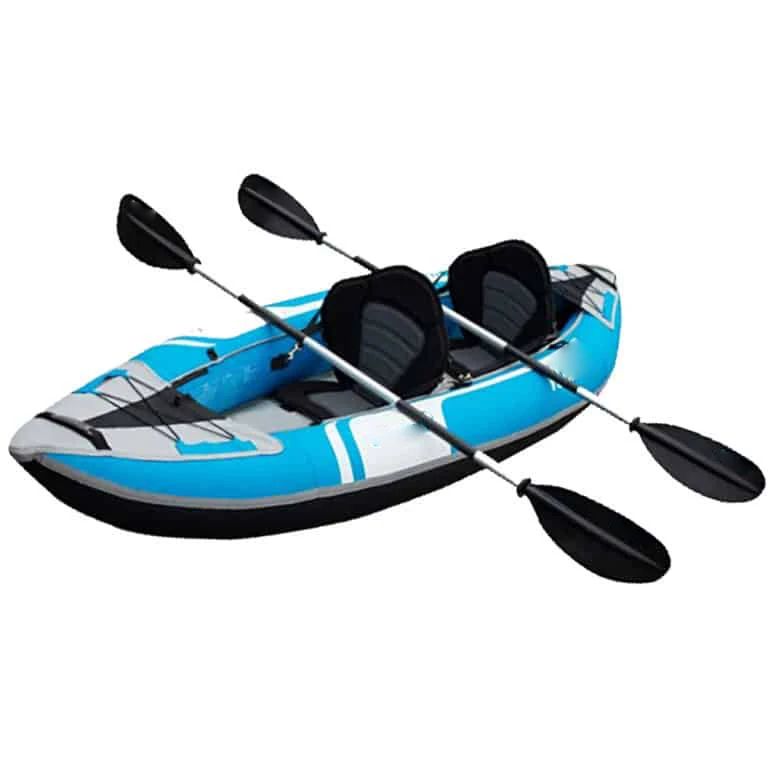 Professional Chinese Supplier Wholesale Heavy Duty PVC Coated Fabric Inflatable Kayak With Two Raised Inflatable Seats