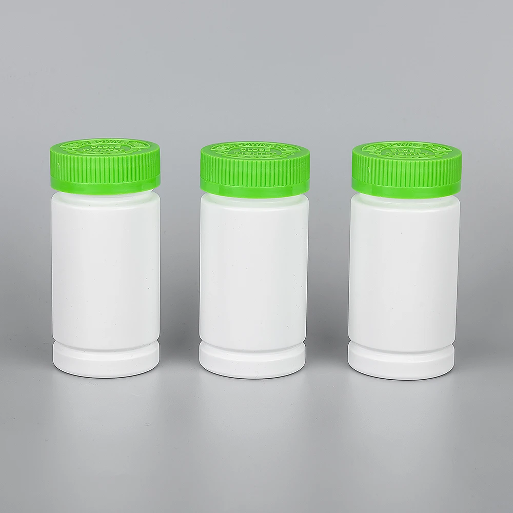 BPA free Food grade  150cc HDPE empty  candy jar pill child resistant  plastic medical capsule  bottles with flip top