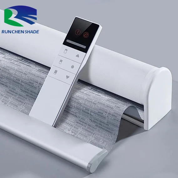 Customized Electric Motorized PVC and Polyester Roller Blinds Vertical Pattern Window Shades For Indoor