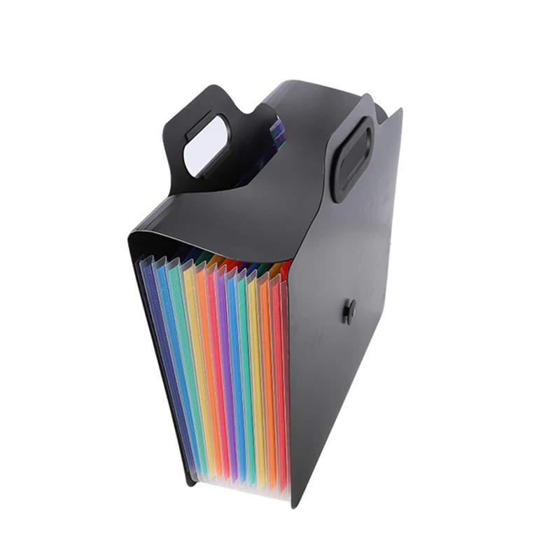 13 pockets A4 file manager plastic accordion extension wallet pp folder with Handle