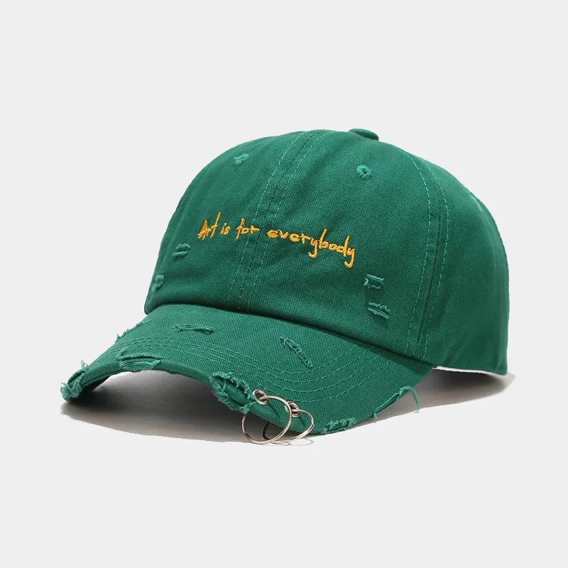 Wholesale Cotton High Quality New Streetwear Letter Embroidered Hat With Custom Logo Baseball Cap With Ring