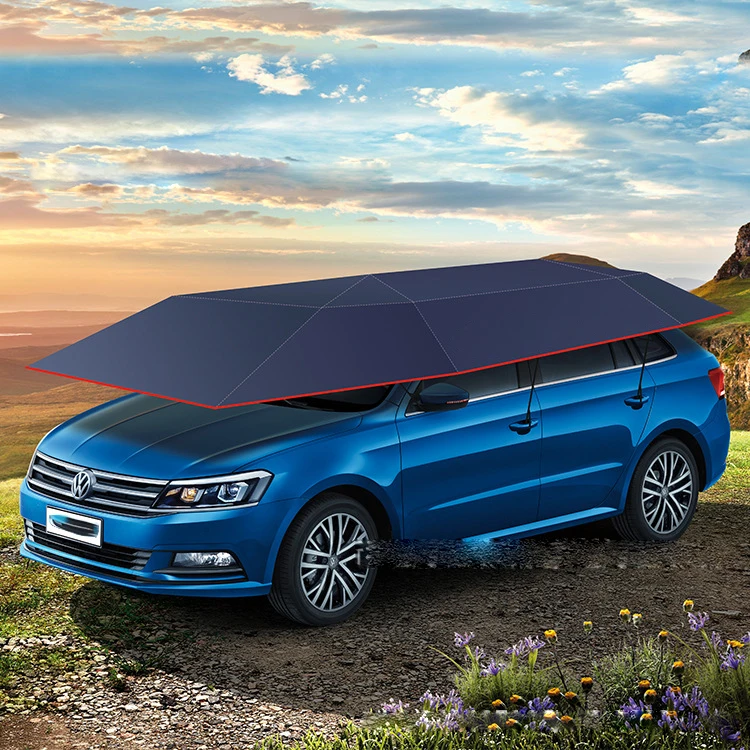 Portable Automatic Car Umbrella Tent Light Electric Sunshades Auto Accessories