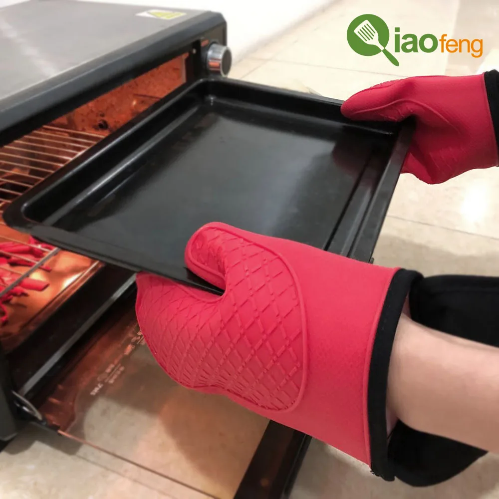 Heat Resistant Kitchen Gloves BBQ Gloves Anti-Slip Durable Cooking Gloves Waterproof