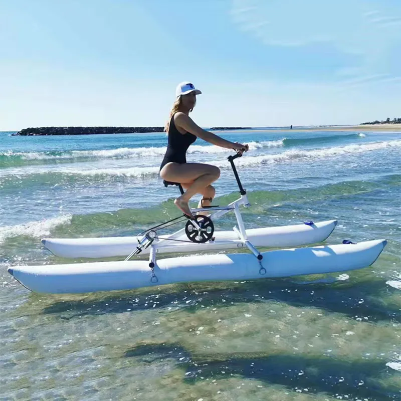 Custom Size Quality PVC Inflatable Floating Pontoon Boat Water Bicycle Aqua Bike Tubes Floating Water Bike Buoy