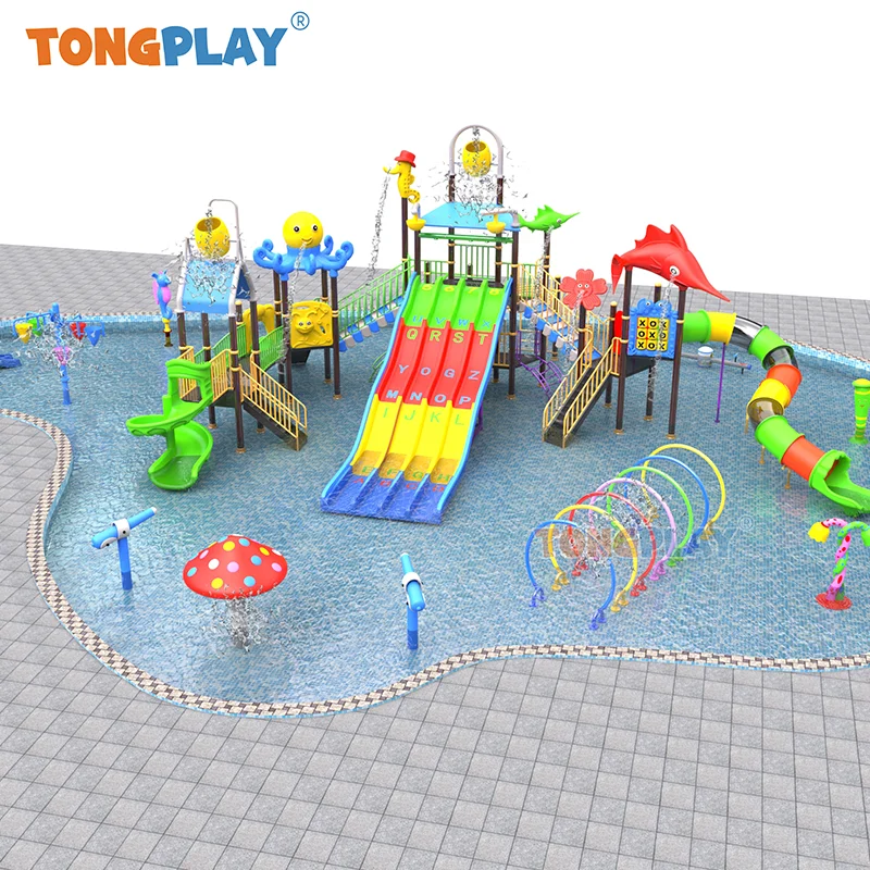 Water Playground Equipment Garden Water Park Parts Large Plastic Aquatic Park Playground With Slide