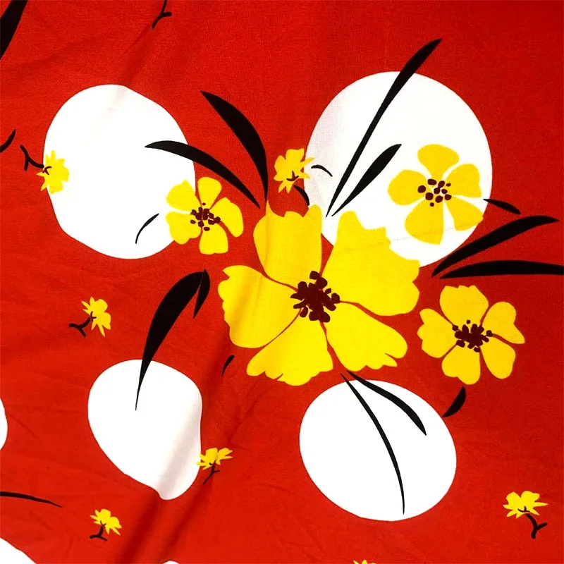 Woven 100% Polyester Fabric Satin Silk Printed Fabric For Skirt