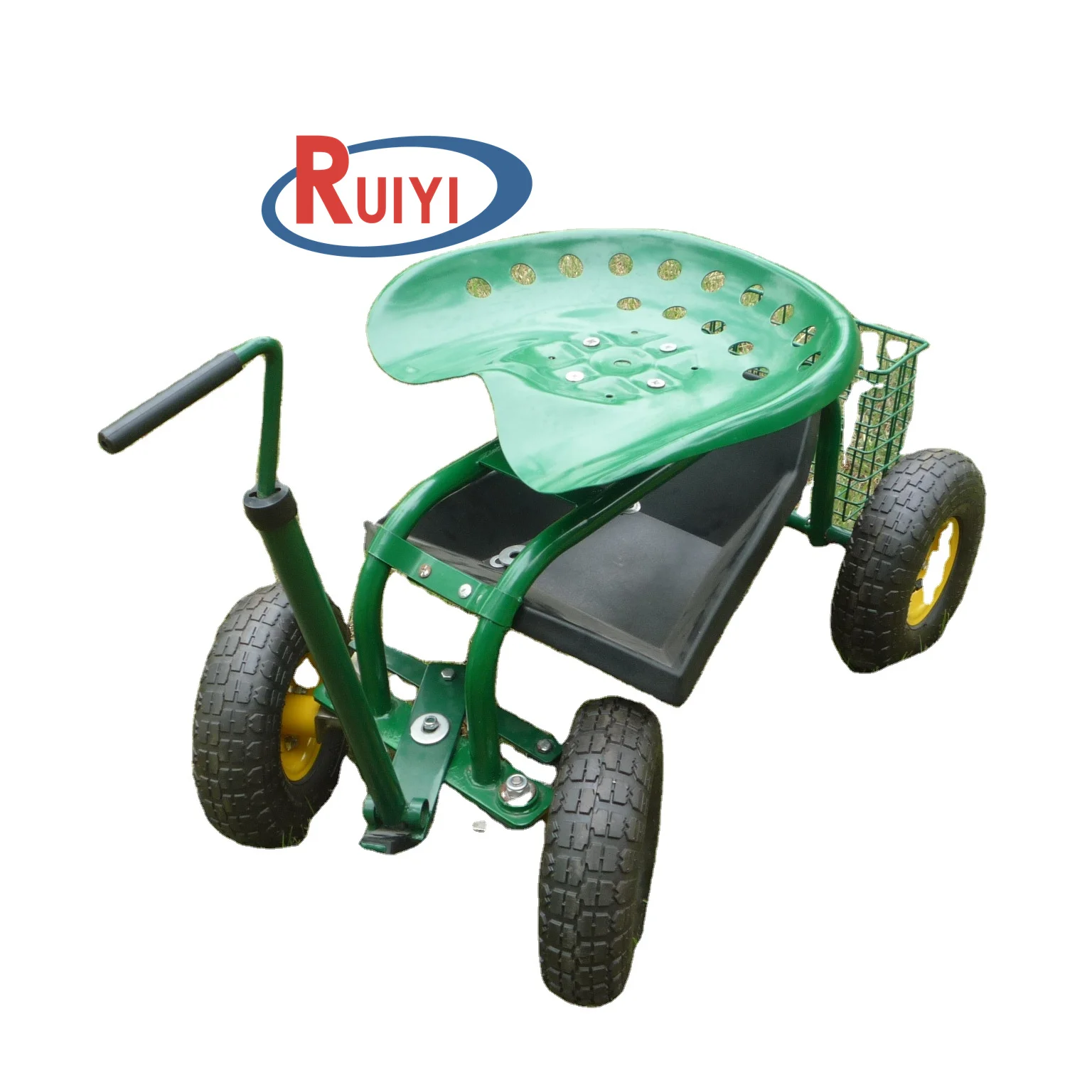Adjustable 360 Degree Swivel Seat Garden Cart Rolling Work Seat Outdoor Lawn Yard Scooter for Planting