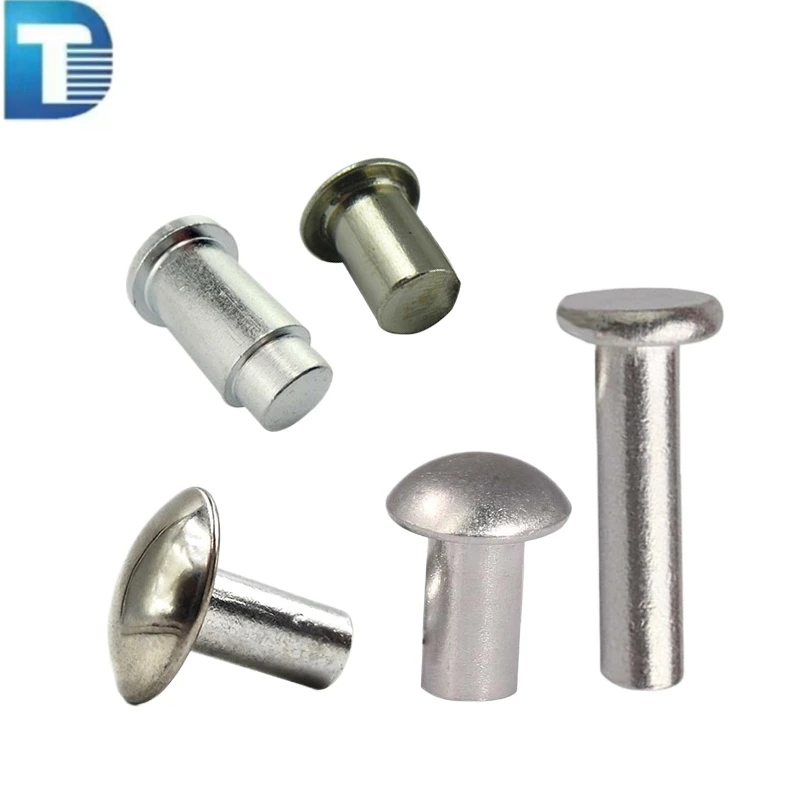 China manufacturer Custom Solid aluminum rivet 1/4 x 1/2 solid steel rivets 8mm M10 Stainless Steel flat round head solid rivet