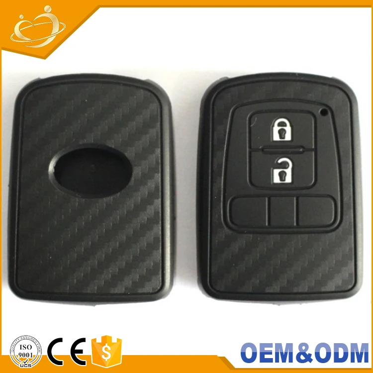 KustSoft Silicone Car Key Case Carbon Cover key ring shell  For Toyota Rav4 Aygo Corolla Camary Chr Prius Yaris Auris
